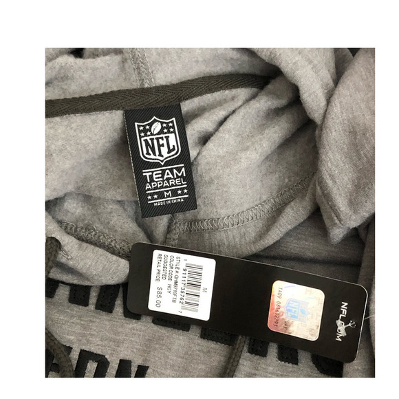 Team Apparel NFL Hoodie Drawstring Heather Gray Tampa Bay Buccaneers - Picture 8 of 11